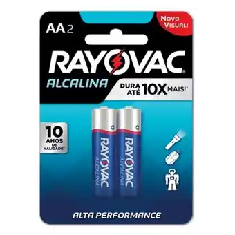 Santo Supermercados Pilha alcalina rayovac aa pequena embalagem 2 un oferta