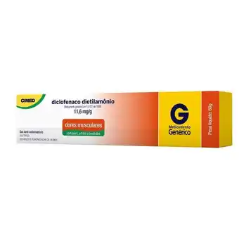 Farmácias Pague Menos Diclofenaco dietilamonio gel 60g generico cimed oferta