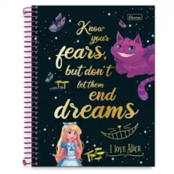 Caderno cadersil 15 matérias i love alice
