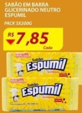 Sabao em Barra Glicerinado Neutro Espumil