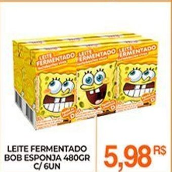 Mercadão Atacadista Leite fermentado Bob Esponja 480g c/6un oferta