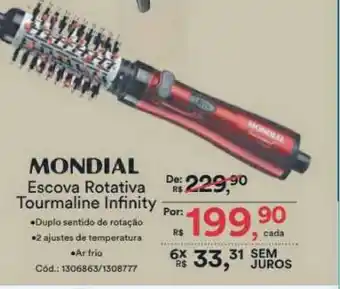 Casa e Vídeo Mondial Escova Rotativa Tourmaline Infinity oferta