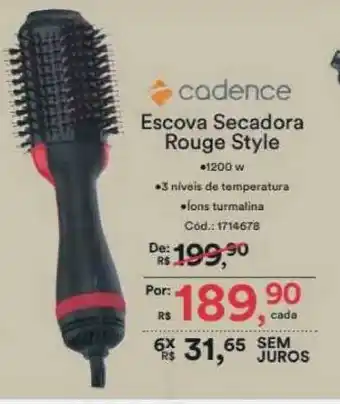 Cadence Escova Secadora Rouge Style
