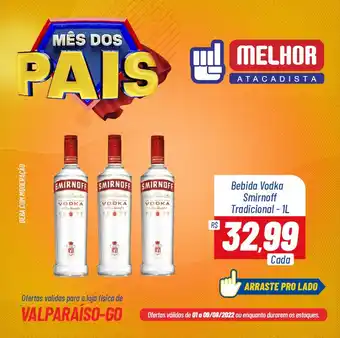Melhor Atacadista Bebida Vodka Smirnoff Tradicional 1L oferta