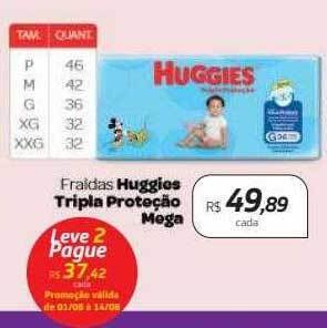 Fraldas huggies tripla proteção mega