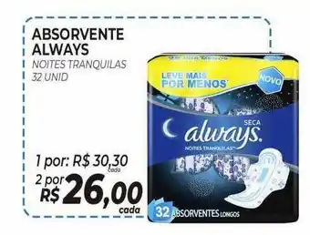 Absorvente always noite tranquilas