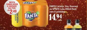Supermercados Unidos Fanta laranja uva guaraná ou sprite oferta