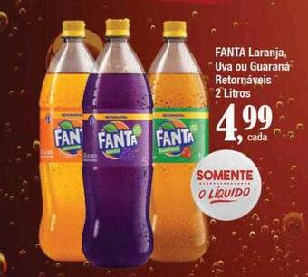 Supermercados Unidos Fanta laranja uva ou guaraná retornáveis oferta
