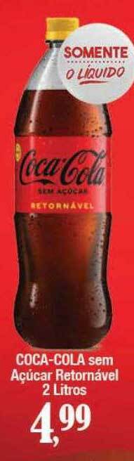 Supermercados Unidos Coca-cola sem açúcar retornável oferta