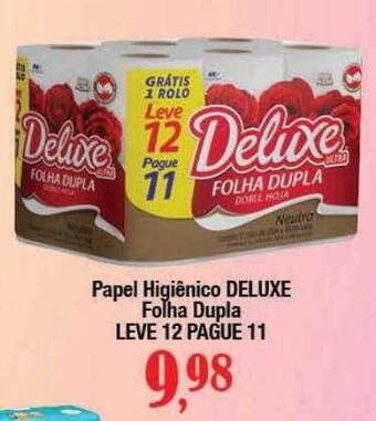 Supermercados Unidos Papel higiênico deluxe folha dupla leve 12 pague 11 oferta