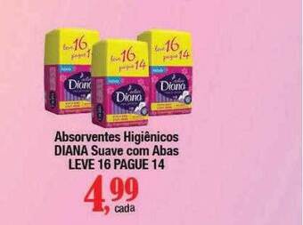Supermercados Unidos Absorventes higiênicos diana suave com abas leve 16 pague 14 oferta