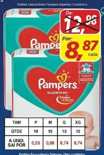 Fralda Descartavel Pampers Supersec eCONIMICA