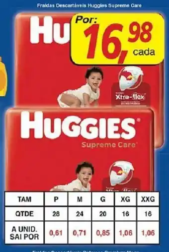 Supermercados Guanabara Fraldas Descartaveis Huggies Supreme Care oferta