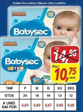 Supermercados Guanabara Fraldas Descartaveis Babysec Ultra Jumbinho oferta