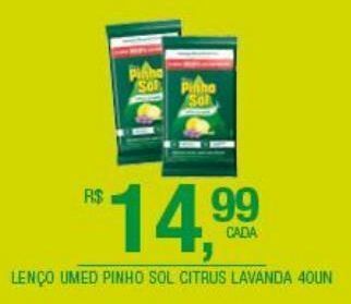 DB Supermercados Lenços umedecidos pinho sol 40un oferta