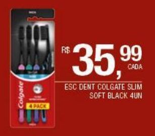 DB Supermercados Escova dental colgate slim soft black 4un oferta