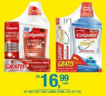 DB Supermercados Kit antisséptico bucal colgate luminous white oferta