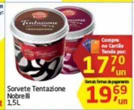 Sorvete tentazione nobrelli 1.5l