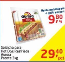 Tenda Atacado Salsicha para hot dog aurora 3kg oferta