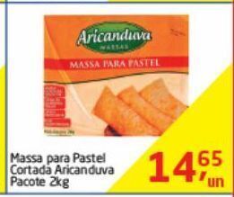 Tenda Atacado Massa para pastel aricanduva 2kg oferta