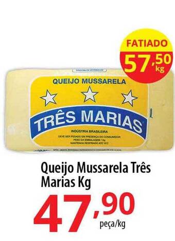 Queijo mussarela três marias kg