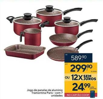 Coop Jogo de panelas de alumínio tramontina paris - com 7 oferta
