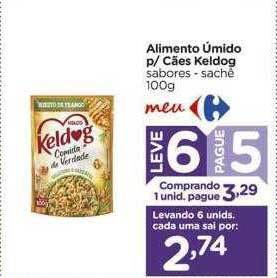 Carrefour Alimento úmido p cães keldog leve 6 pague 5 oferta