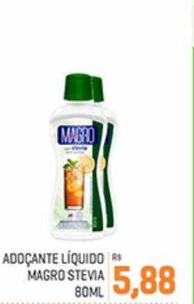 Adoçante líquido magro stevia