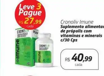 Drogal Cronoliv imune suplemento alimentar de própolis com vitamines e minerais c- 30 cps oferta