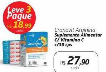 Drogal Cronovit arginina suplemento alimentar c- vitamina c c- 30 cps oferta