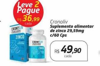 Drogal Cronoliv suplemento alimentar de zinco c- 60 cps oferta