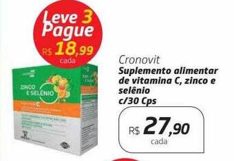 Drogal Cronovit suplemento alimentar de vitamina c zinco e selênio c- 30 cps oferta