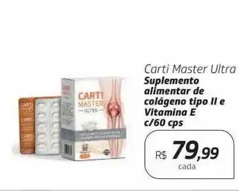 Drogal Carti master ultra suplemento alimentar de colágeno tipo ll e vitamine e c- 60 cps oferta