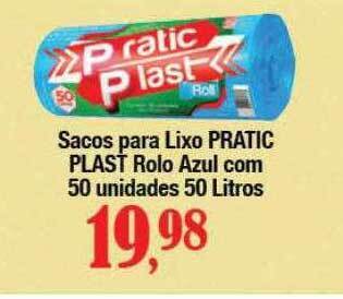 Supermercados Unidos Sacos para lixo pratic plast rolo azul oferta