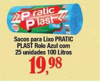 Supermercados Unidos Sacos para lixo pratic plast rolo azul oferta