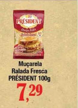 Supermercados Unidos Muçarela ralada fresca président oferta