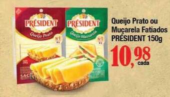 Supermercados Unidos Queijo prato ou muçarela fatiados président oferta