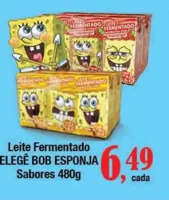 Supermercados Unidos Leite fermentado elegê bob esponja oferta