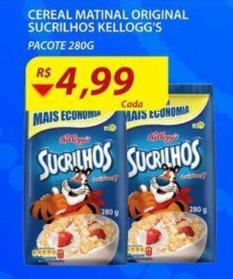 Assaí Atacadista Cereal Matinal Original Sucrilhos Kellogg's 280g oferta