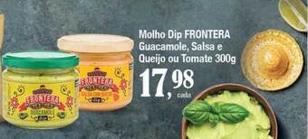 Molho dip frontera guacamole salsa e queijo ou tomate