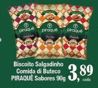 Supermercados Unidos Biscoito salgadinho comida di buteco piraquê oferta