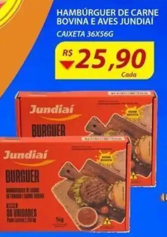 Assaí Atacadista Hamburguer de Carne Bovina e Aves Jundiai 36x56g oferta