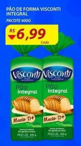 Assaí Atacadista Pao de Forma Visconti integral 400g oferta