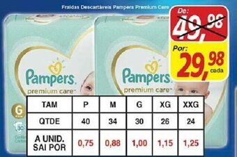 Supermercados Guanabara Fraldas Descartaveis Pampers Premium Care oferta