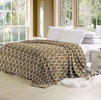 Cobertor de microfibra queen drop taupe - beau tissu