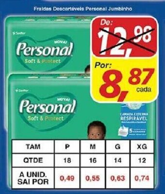 Supermercados Guanabara Fraldas Descartaveis Personal Jumbinho oferta