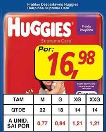Supermercados Guanabara Fraldas Descartaveis Huggies Roupinha Supreme Care oferta