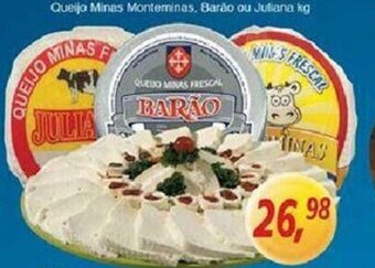 Supermercados Guanabara Queijo Minas Monteminas, Barao ou Juliana 1kg oferta