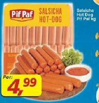 Supermercados Guanabara Salsicha Hot Dog Pif Paf 1kg oferta