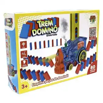 Trem dominó divertido - 80 peças - dm toys
